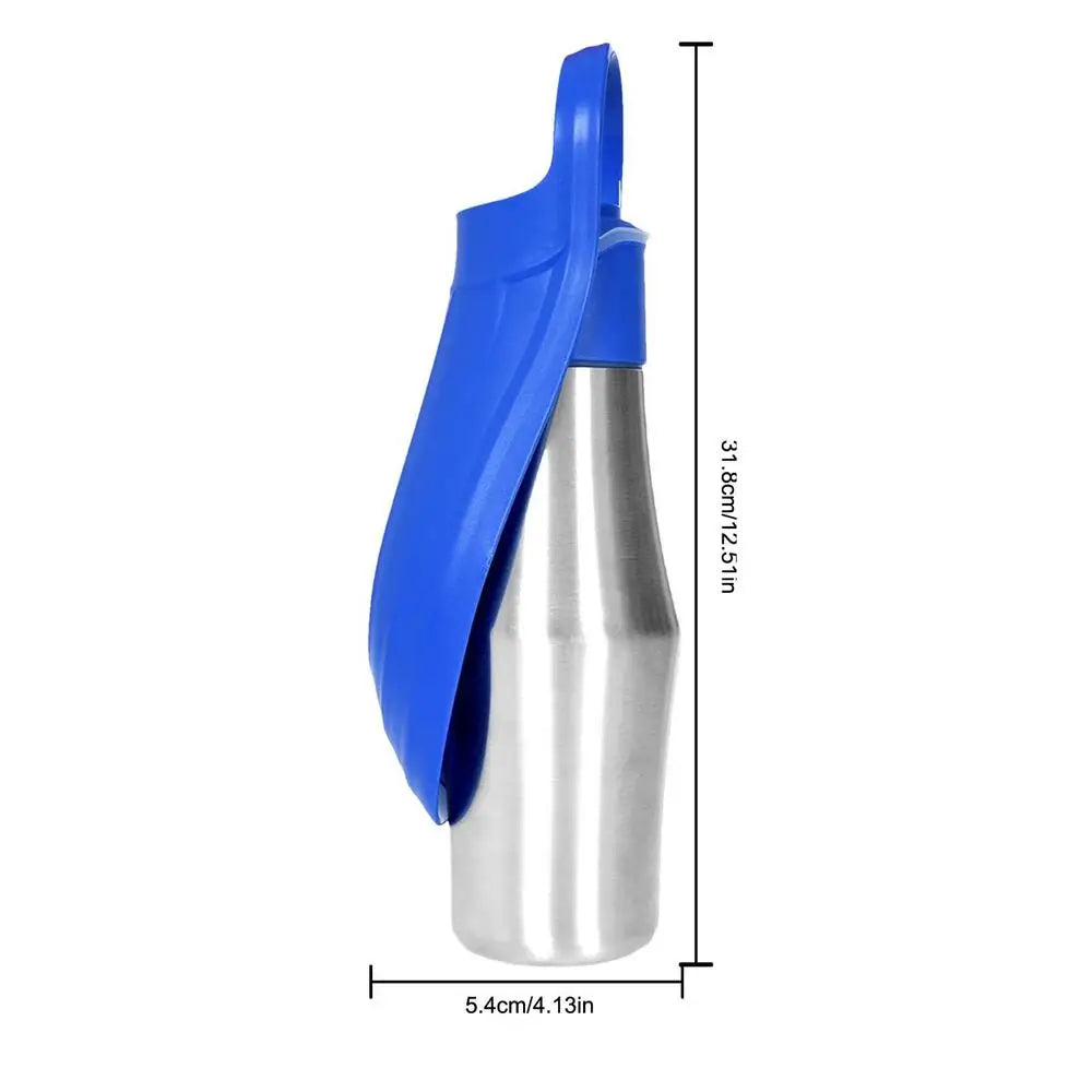 Dog Water Bottle 27Oz Stainless Steel Travel Water Dispenser Pet Supplies 2 in 1 Dog Water Bowl with Leaf Shape for Small Medium
