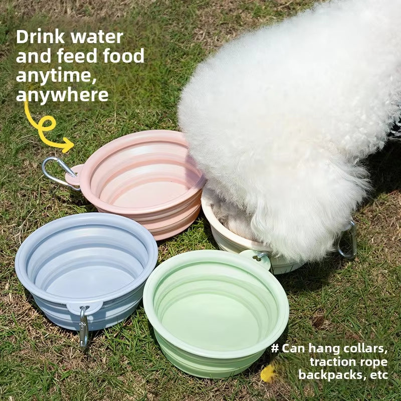 350Ml Collapsible Dog Bowl Outdoor Travel Pet Drinking Bowl for Dogs Cats Folding Silicone Bowl Puppy Food Container