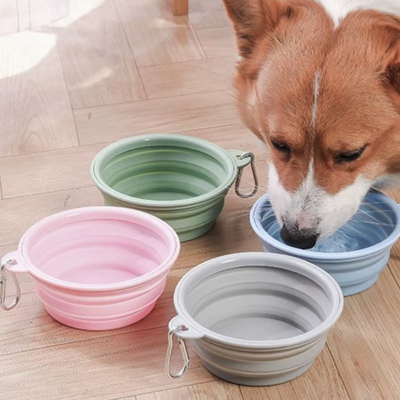 350Ml Collapsible Dog Bowl Outdoor Travel Pet Drinking Bowl for Dogs Cats Folding Silicone Bowl Puppy Food Container