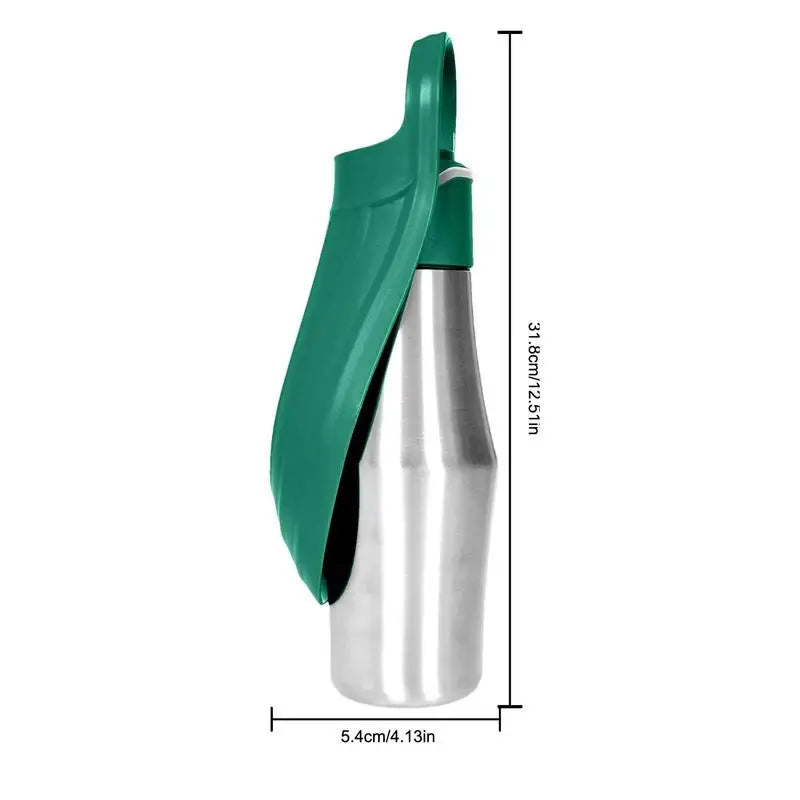 Dog Water Bottle 27Oz Stainless Steel Travel Water Dispenser Pet Supplies 2 in 1 Dog Water Bowl with Leaf Shape for Small Medium