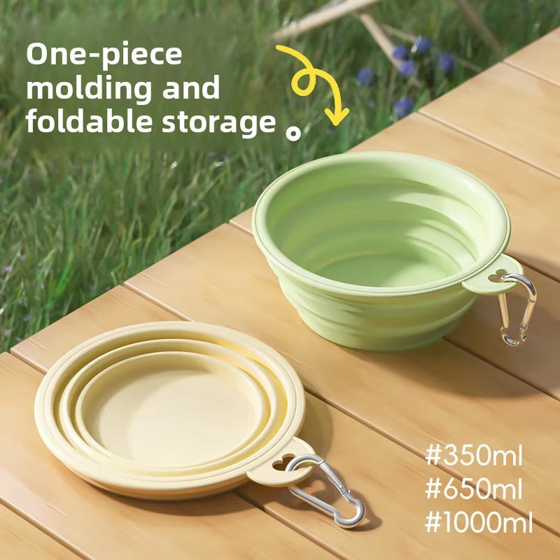 350Ml Collapsible Dog Bowl Outdoor Travel Pet Drinking Bowl for Dogs Cats Folding Silicone Bowl Puppy Food Container