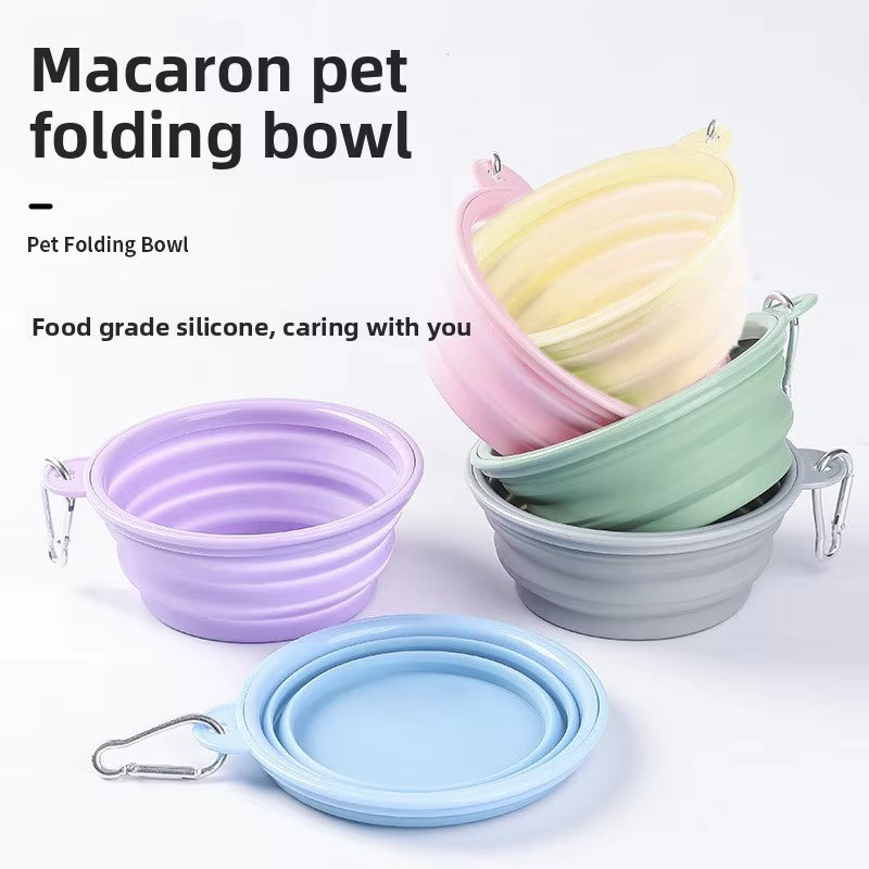350Ml Collapsible Dog Bowl Outdoor Travel Pet Drinking Bowl for Dogs Cats Folding Silicone Bowl Puppy Food Container