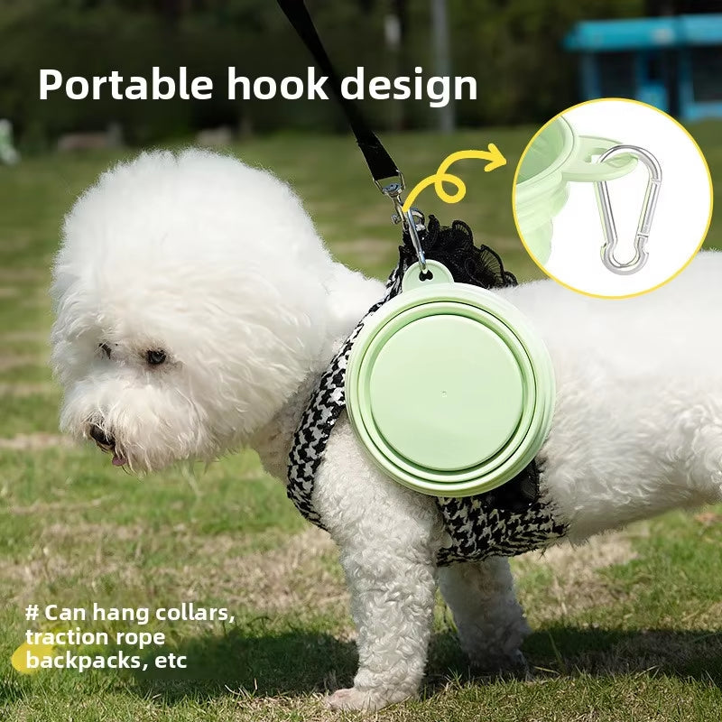 350Ml Collapsible Dog Bowl Outdoor Travel Pet Drinking Bowl for Dogs Cats Folding Silicone Bowl Puppy Food Container