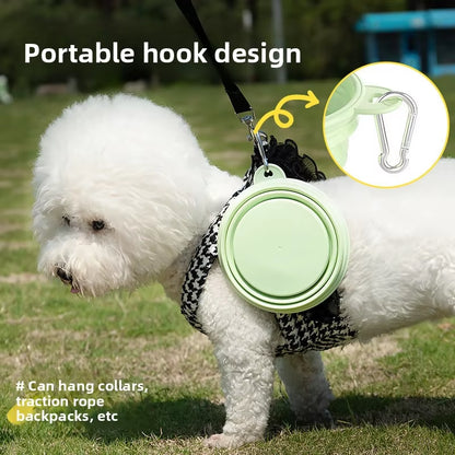 350Ml Collapsible Dog Bowl Outdoor Travel Pet Drinking Bowl for Dogs Cats Folding Silicone Bowl Puppy Food Container