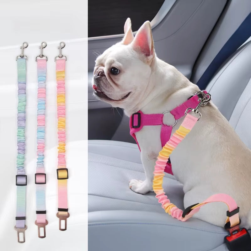 Dog Car Seat Belt Safety Protector Travel Pets Accessoriesv Leash Collar Breakaway Solid Harness Pet Belts