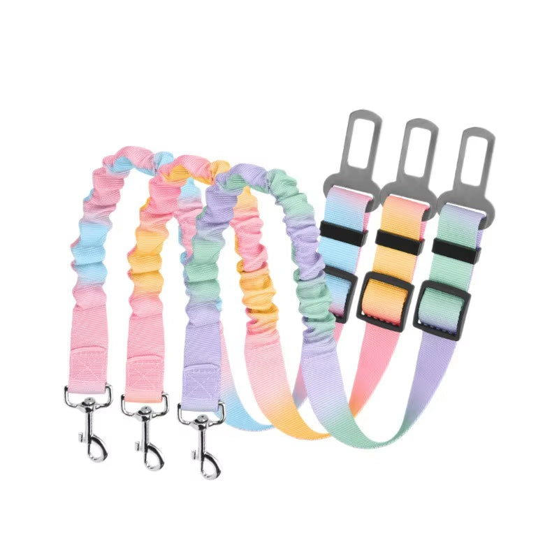 Dog Car Seat Belt Safety Protector Travel Pets Accessoriesv Leash Collar Breakaway Solid Harness Pet Belts